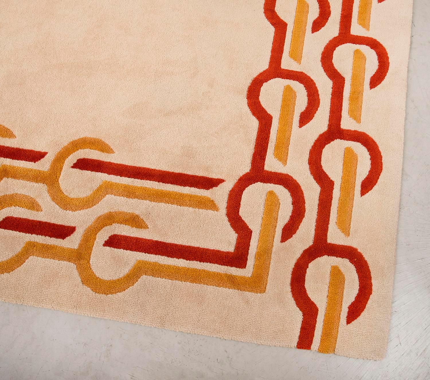 Late 20th Century Modernist Wool Rug by Pierre Cardin in Cream, Denmark, 1970s