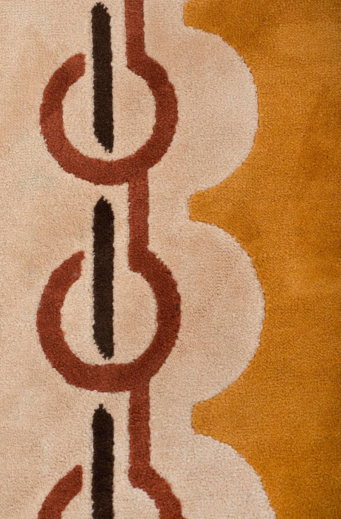 Danish Modernist Wool Rug by Pierre Cardin in Golden Yellow, Denmark, 1960s