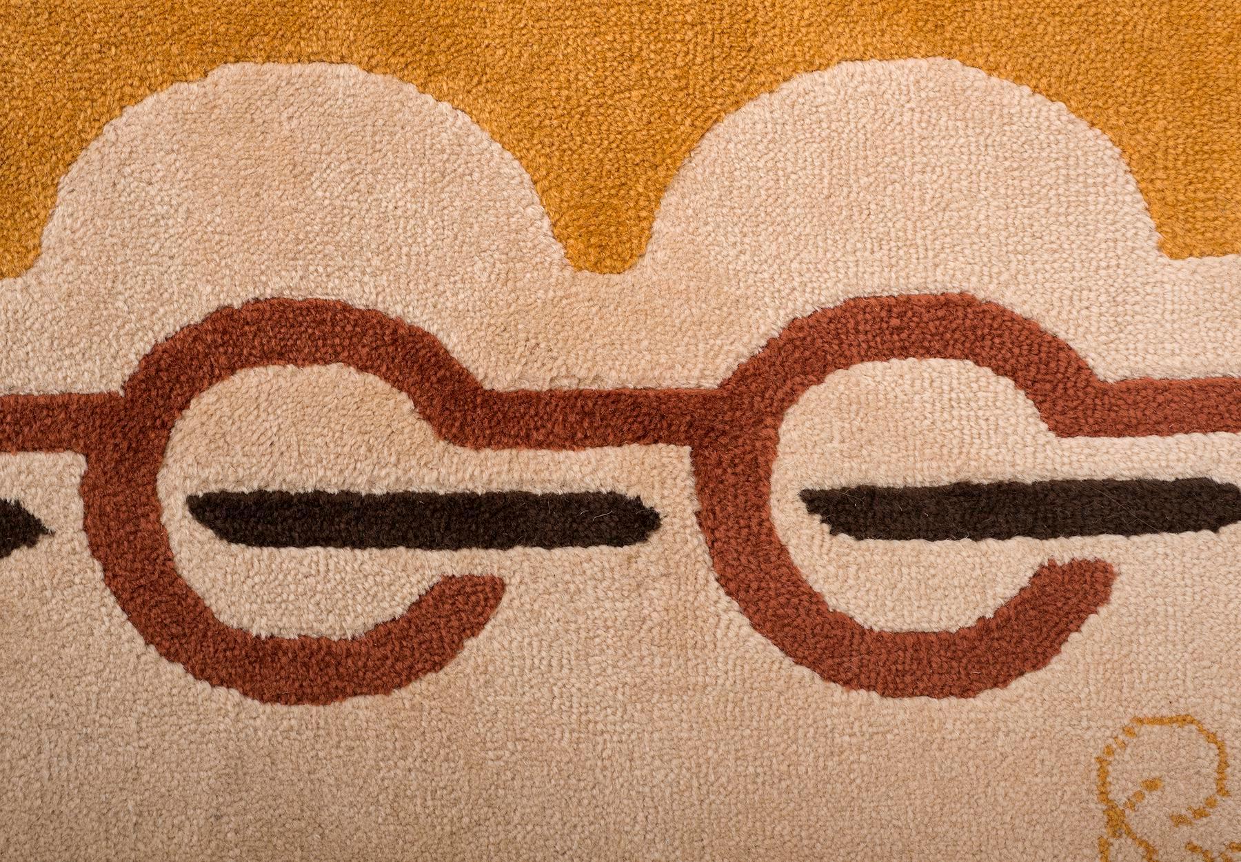 Modernist Wool Rug by Pierre Cardin in Golden Yellow, Denmark, 1960s In Good Condition In Sylacauga, AL