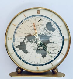 Modernist World Desk Clock Kundo by Kieninger & Obergfell, West Germany, 1970s