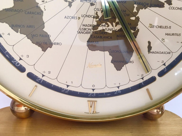 Modernist World Desk Clock Kundo by Kieninger and Obergfell, West