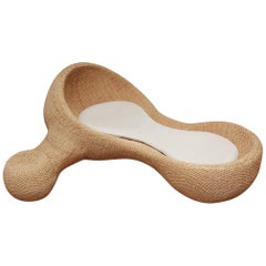 Modernist Woven Wicker and Rope Chaise Lounge