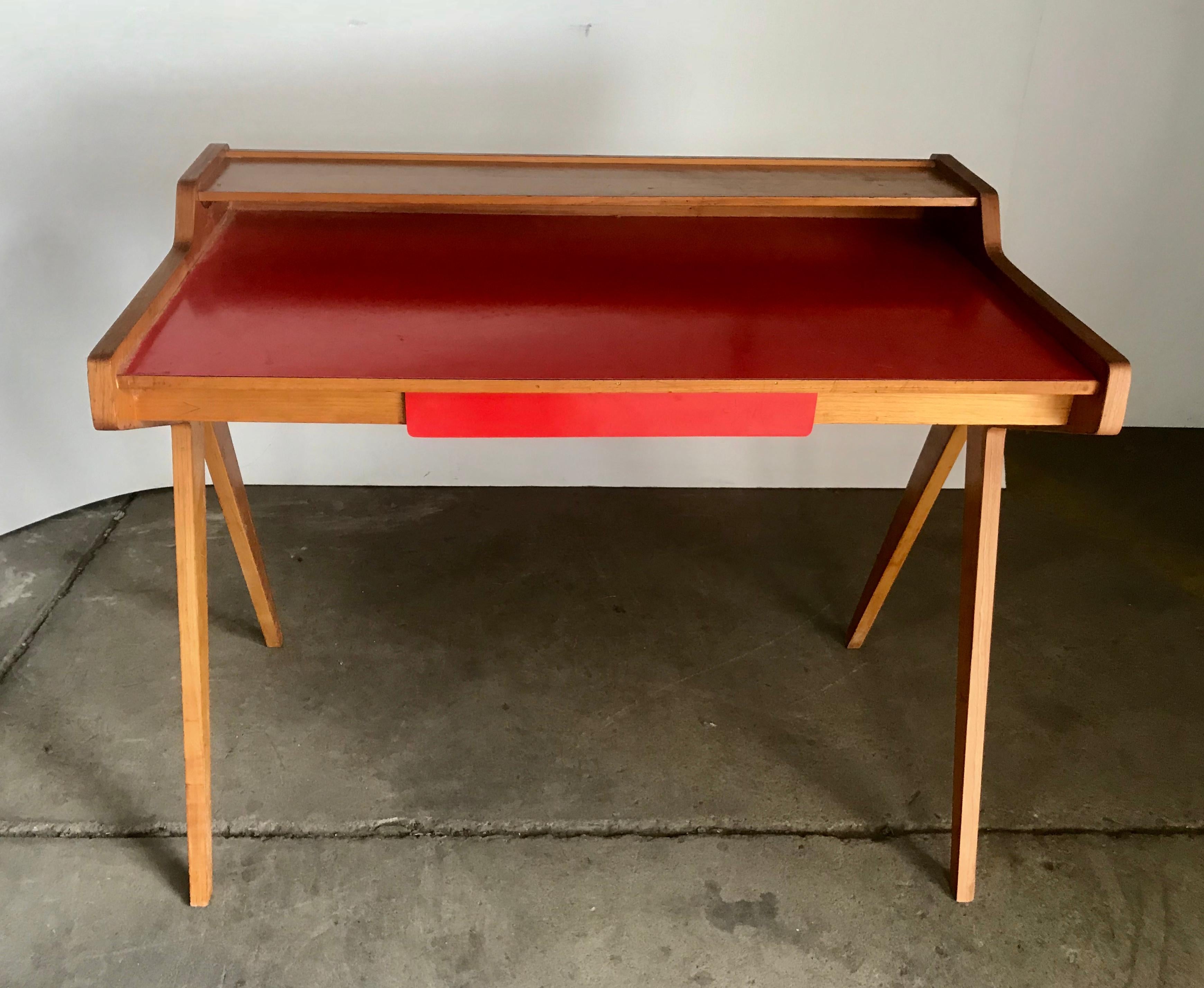 Mid-Century Modern Modernist Writing Table or desk by Helmut Magg for WK Möbel Germany, 1955