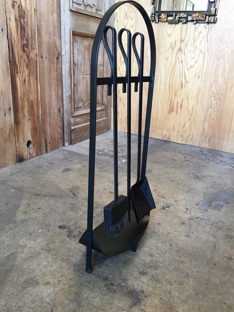 Modernist Wrought Iron Fireplace Tools For Sale at 1stDibs