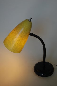 Modernist Yellow Fiberglass Gooseneck Desk Table Lamp