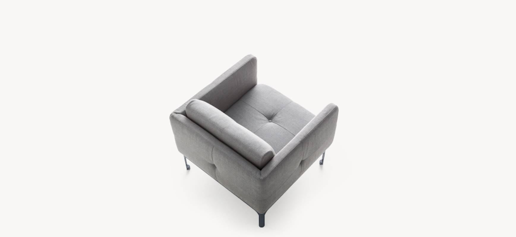 Powder-Coated Modernista Armchair by Doshi and Levien in Fabric or Leather for Moroso For Sale