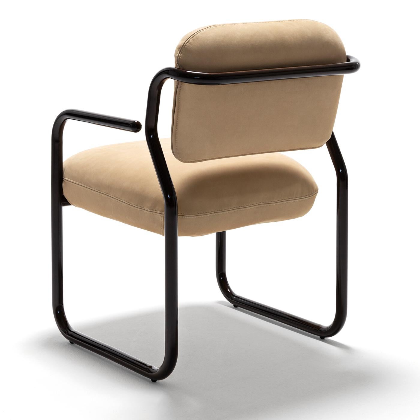 Beigefarbener Modernista Lederstuhl STUDIOPEPE von Exteta (Italienisch) im Angebot