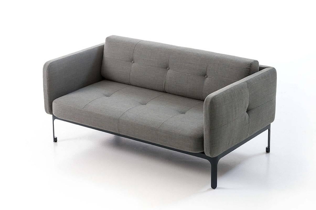 Powder-Coated Modernista Sofa, Doshi and Levien in Four Sizes in Fabric or Leather for Moroso For Sale