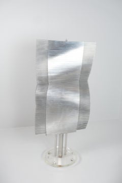 Scultura modernista in alluminio a lamelle di Raimo Utriainen, Finlandia 1973