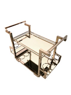 Modernistic Art Deco Style Bar Trolley in Chromed Metal Made in Germany