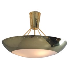 Modèle de plafonnier moderniste. ER 163 en laiton et acrylique, Itsu 1950s