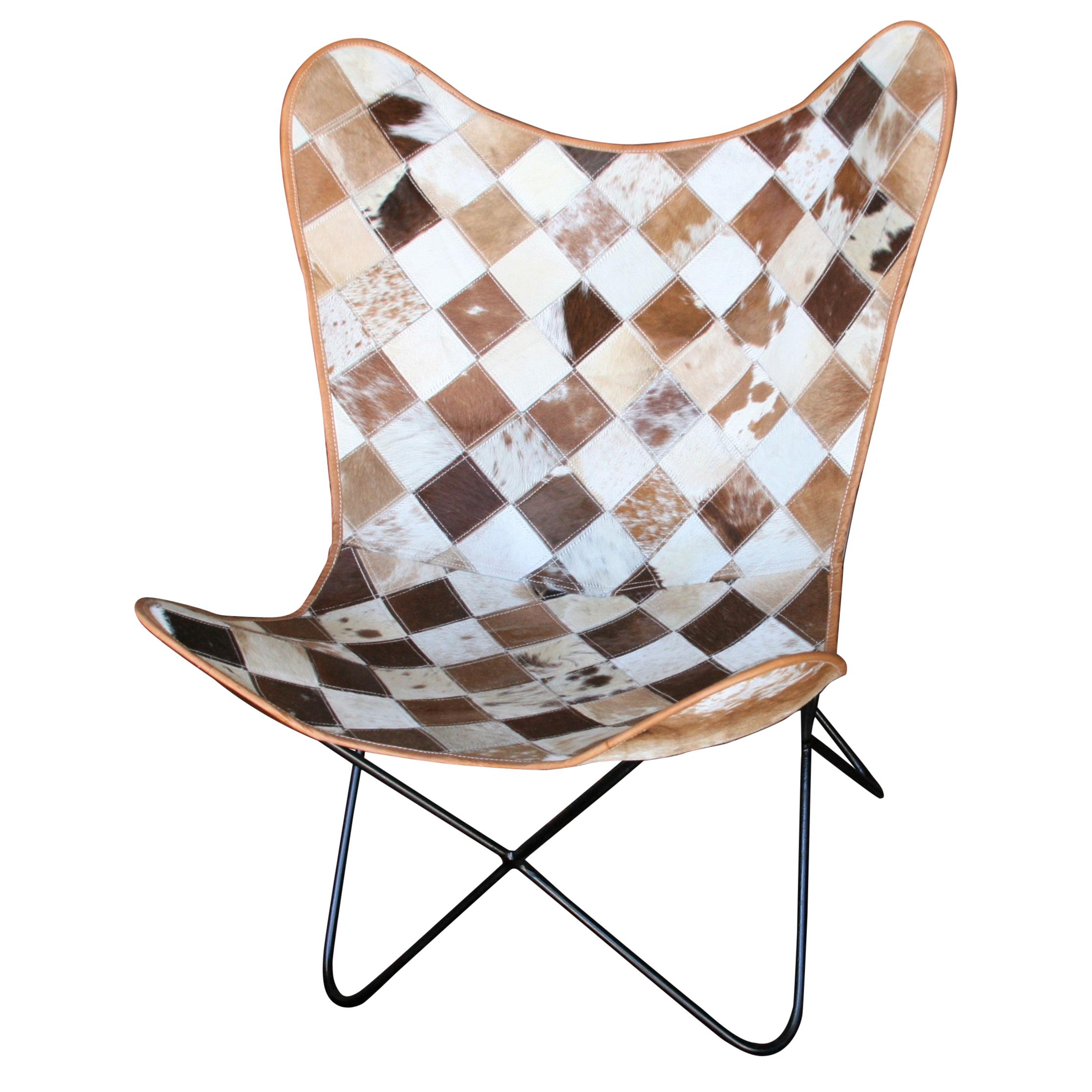 Modernistic Iconic Sheep Skin and Solid Iron Easy Chair for Sea Side Homes For Sale