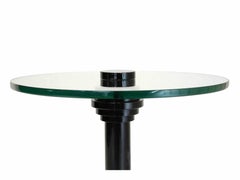 Modernistic Round Table in Lacquered Metal and Glass, circa 1930
