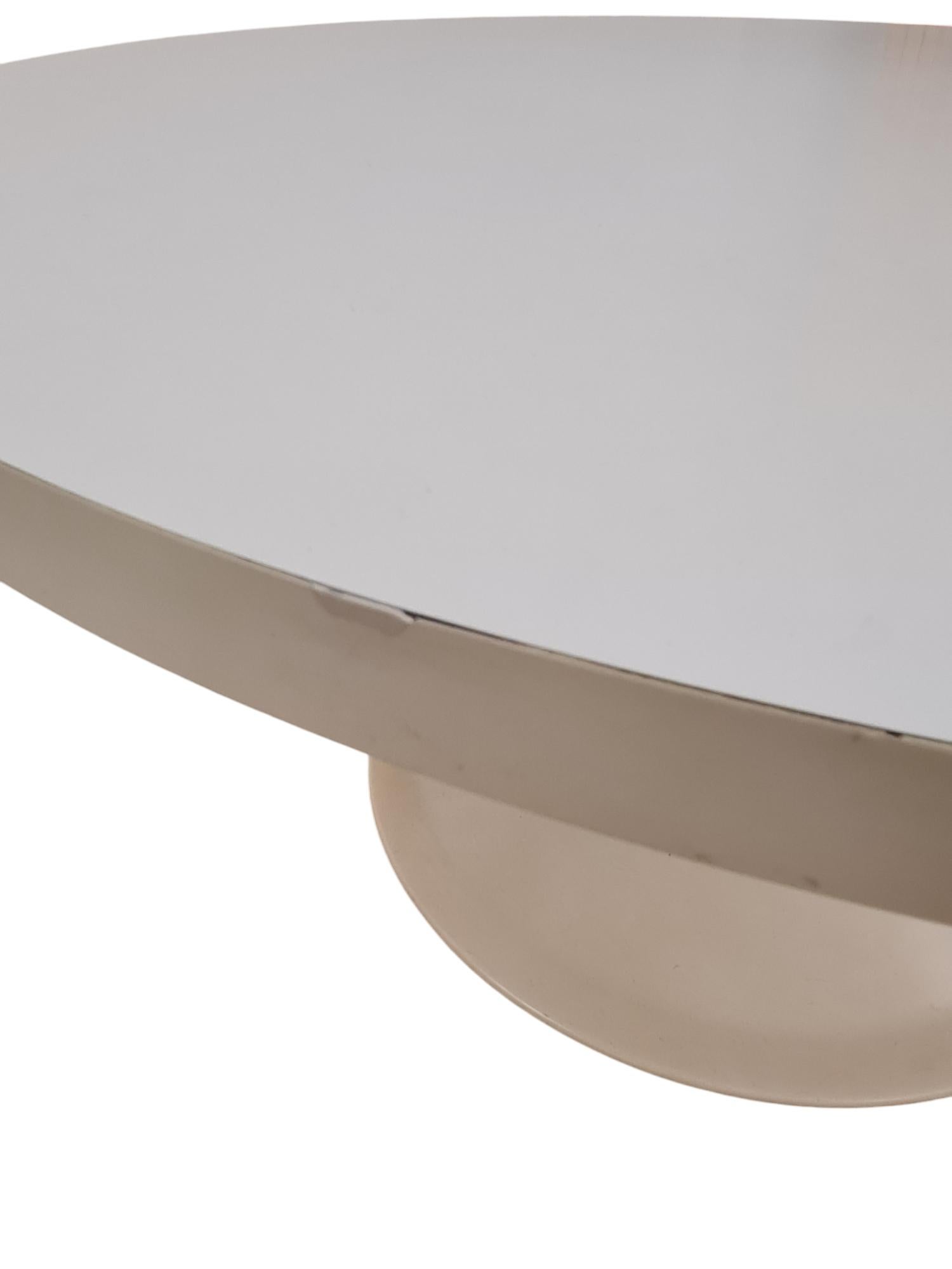 Modernistic Yrjö Kukkapuro Saturnus Low Table in White, Haimi 1970s For Sale 1