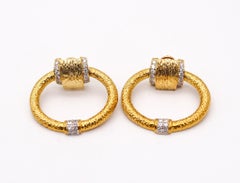 MODERNISTS 1970 Door Knockers Earrings In 18Kt Gold With 2.84 Ctw Diamonds