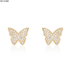 0.21ct Diamond 14K Yellow Gold Butterfly Stud Earrings