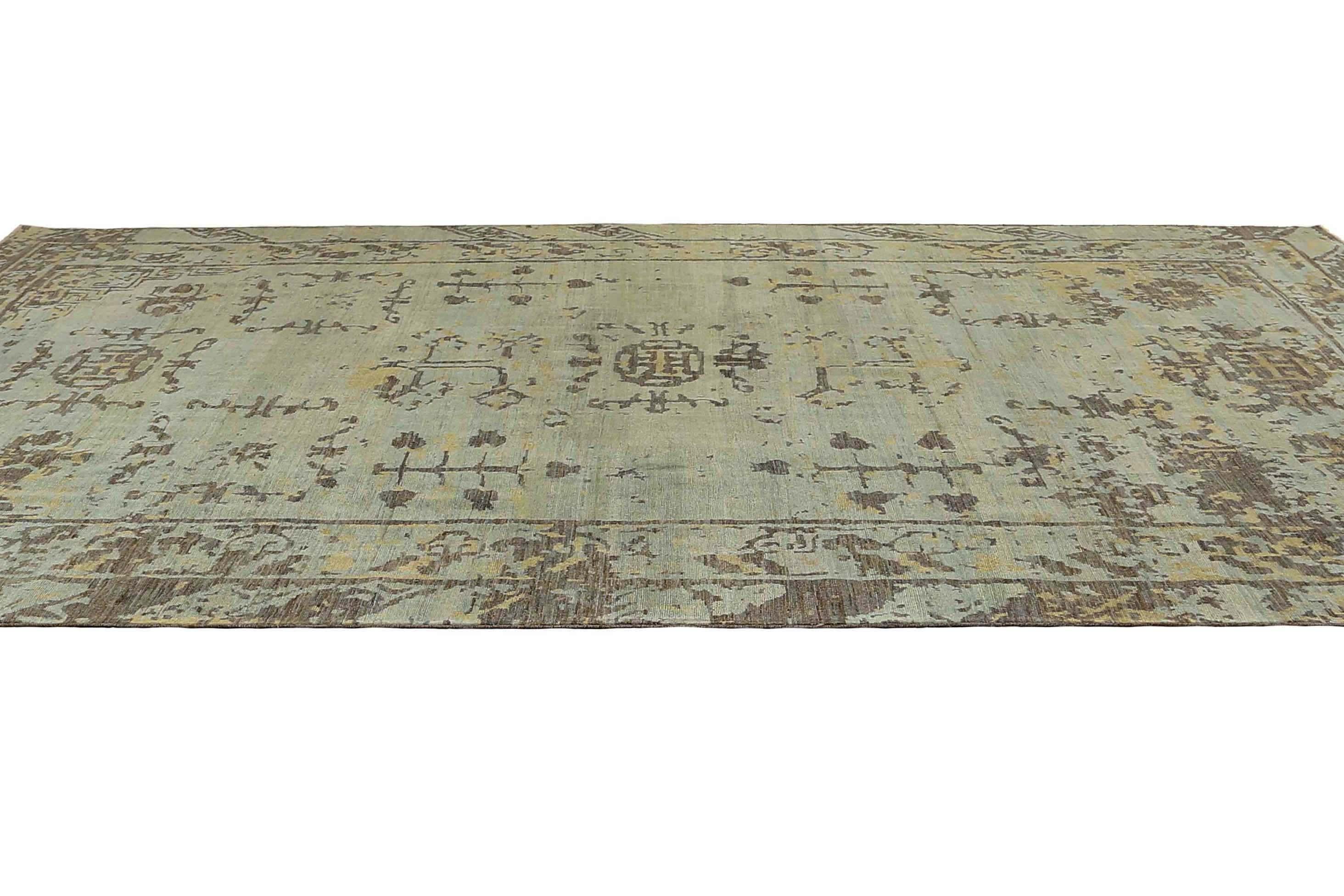 Alfombra Afganistán Sultanabad Circa 1990 - Lana Marrón Azul Claro - 95550 en venta 4