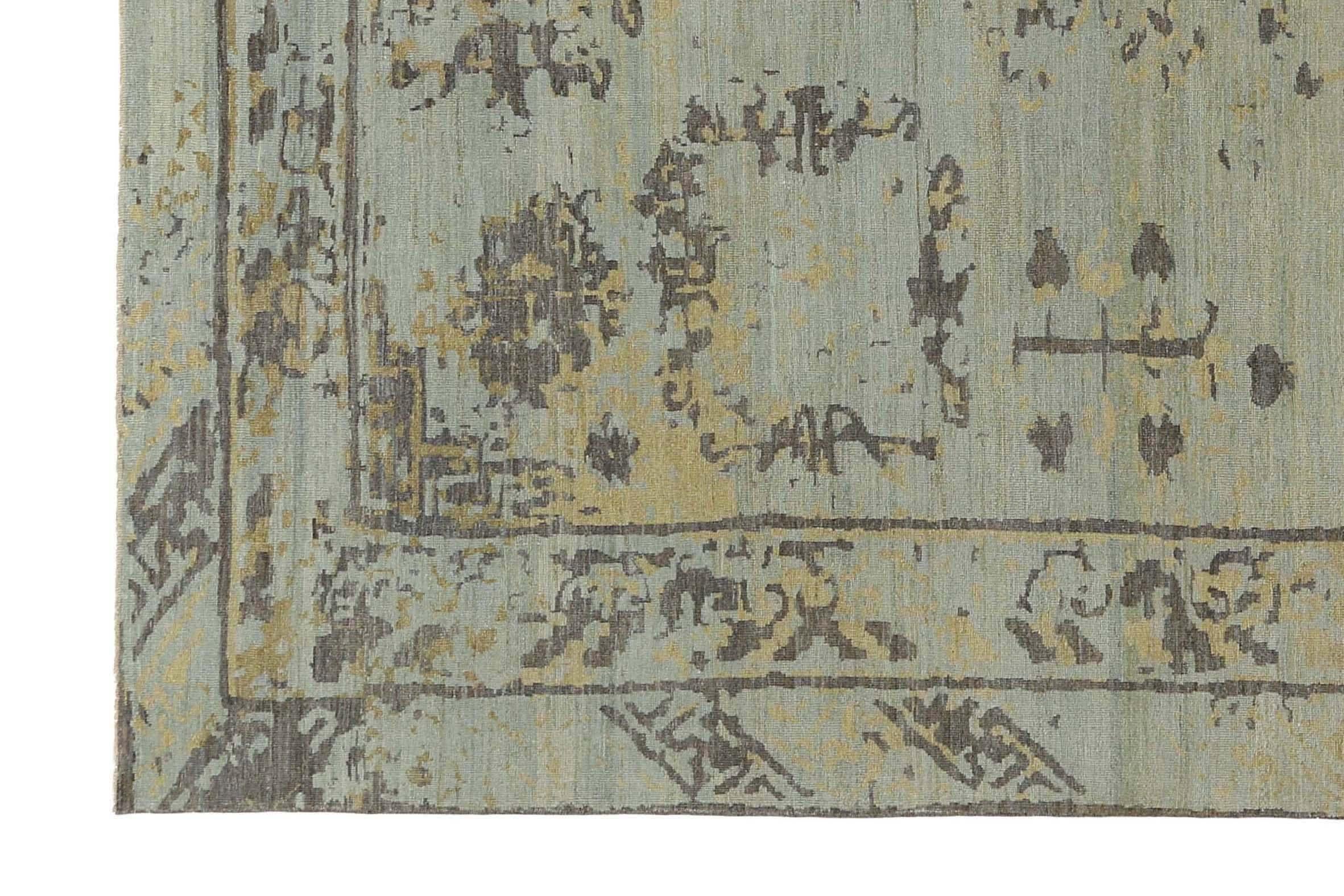 Alfombra Afganistán Sultanabad Circa 1990 - Lana Marrón Azul Claro - 95550 en venta 7