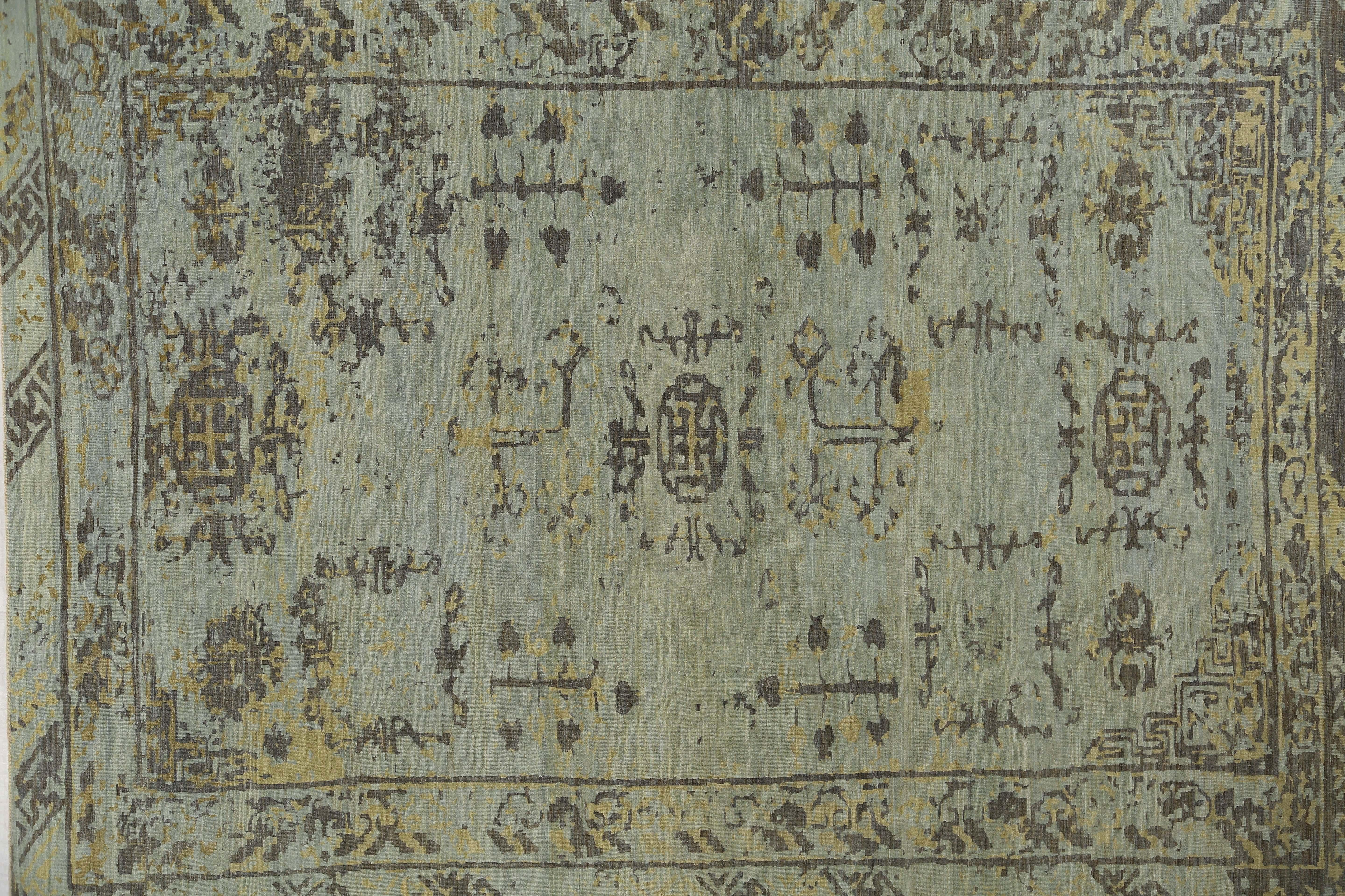 Alfombra Afganistán Sultanabad Circa 1990 - Lana Marrón Azul Claro - 95550 en venta 3