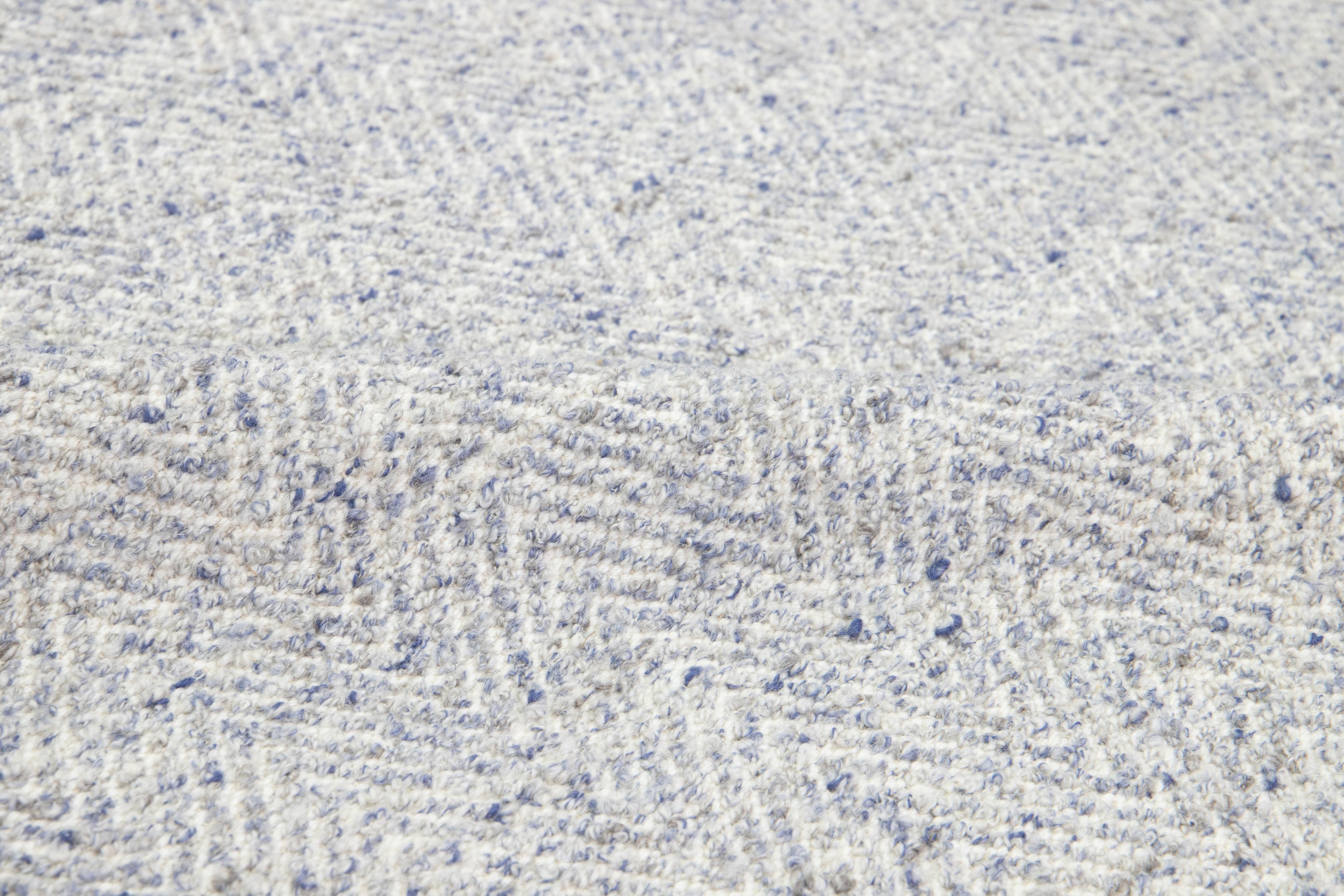Tappeto in lana avorio dal design moderno realizzato a mano Textured Accents by Apadana in vendita 2