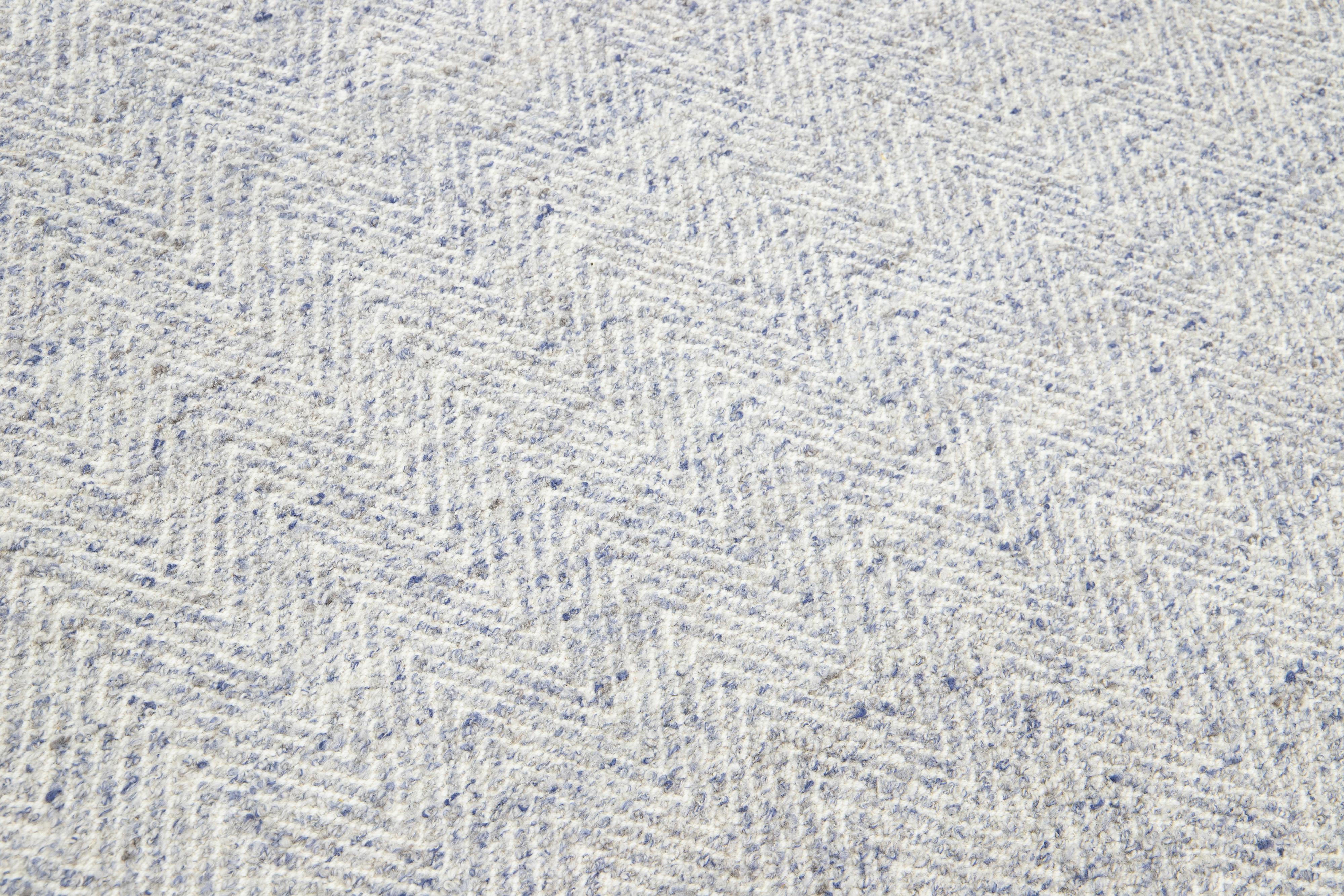 Tappeto in lana avorio dal design moderno realizzato a mano Textured Accents by Apadana in vendita 1