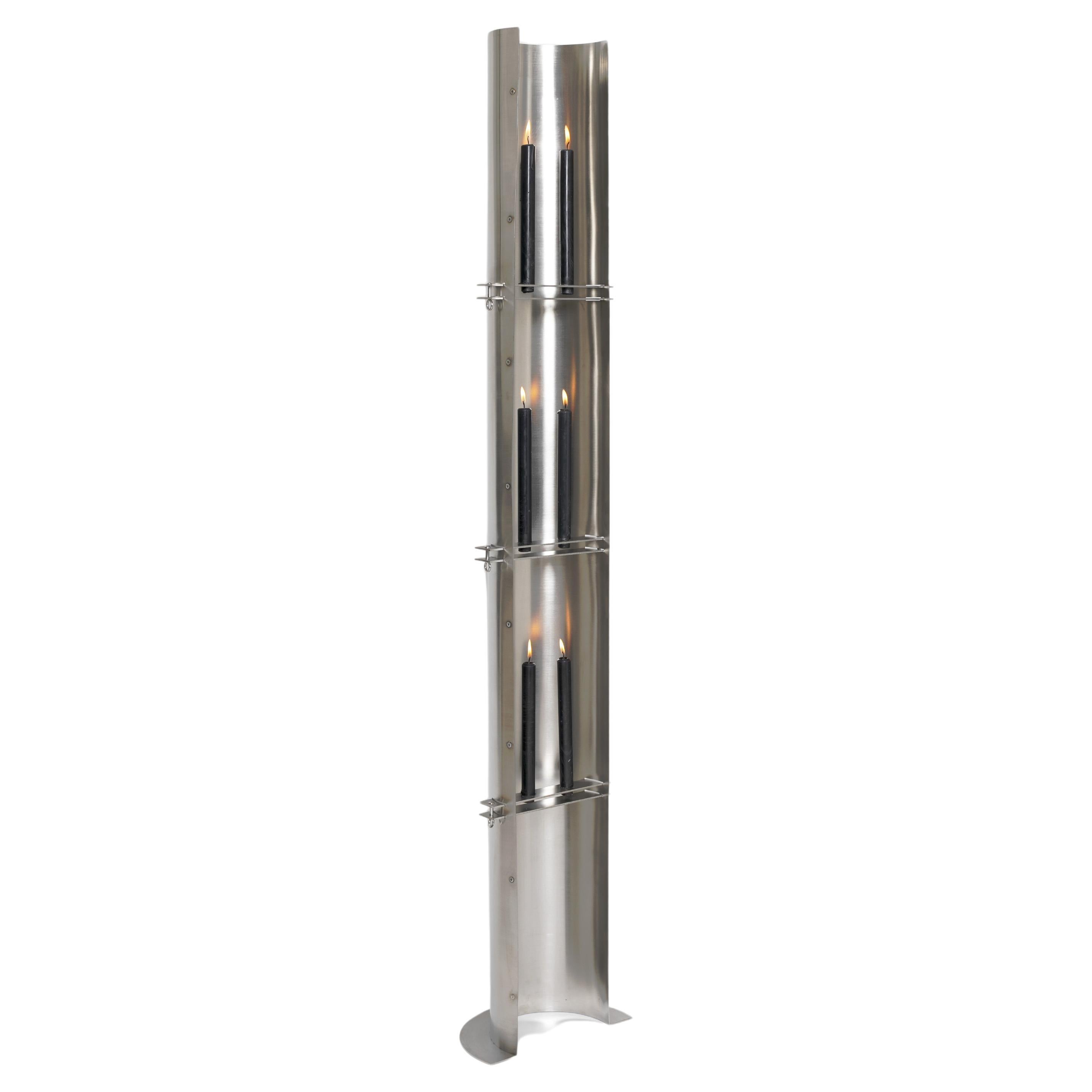 Modern Stainless Steel Floor Candle Candlestick mars collection For Sale