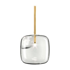 Moderno, Glass Pendant Lamp with Polished Gold Finish, Made in Italy