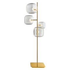 Moderno, Glass Floor Lamp with 4-Lights by Massimo Castagna, Made in Italy