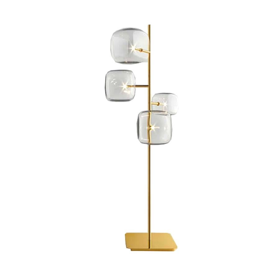 Italian Moderno, Glass Floor Lamp with 4-Lights by Massimo Castagna, Made in Italy For Sale