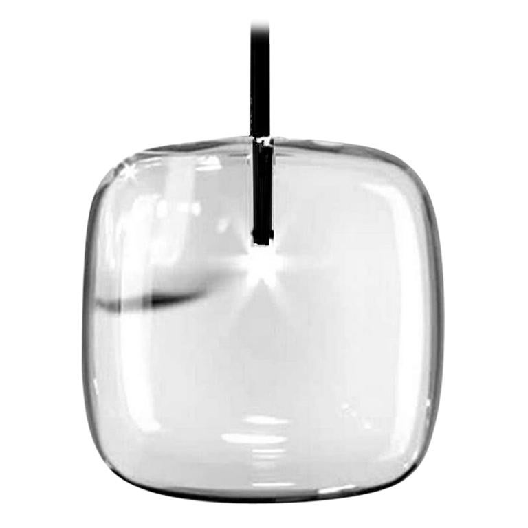 Moderno, Glass Pendant Lamp with Black Nickel Finish, Made in Italy