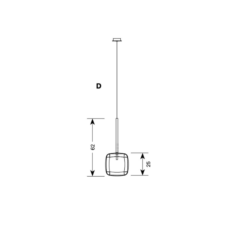 XXI secolo e contemporaneo Moderno, lampada a sospensione in vetro con finitura in nichel, Made in Italy in vendita