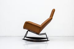 "Moderno" Leather Rocking Chair by Yrjö Kukkapuro, Finland, 1960s