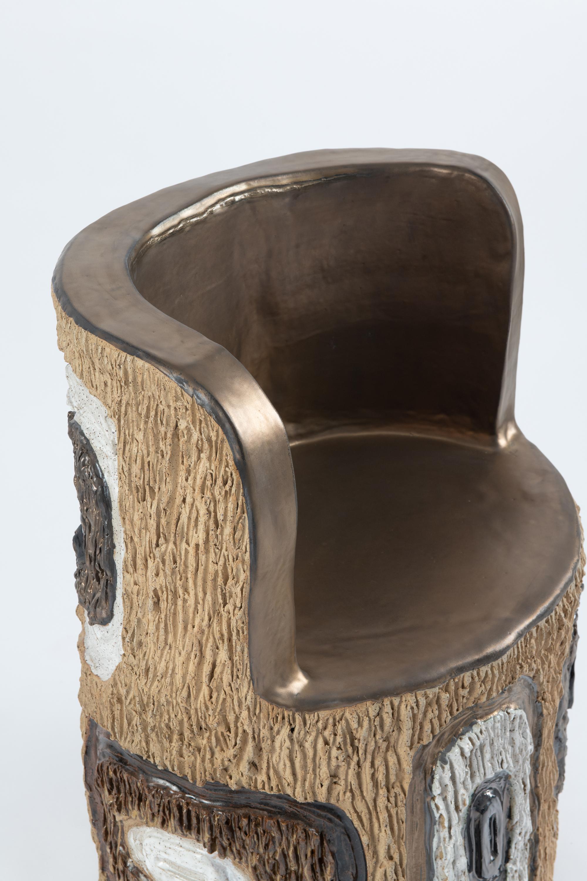 Stoneware Moderno Stool, Bruno's Throne For Sale