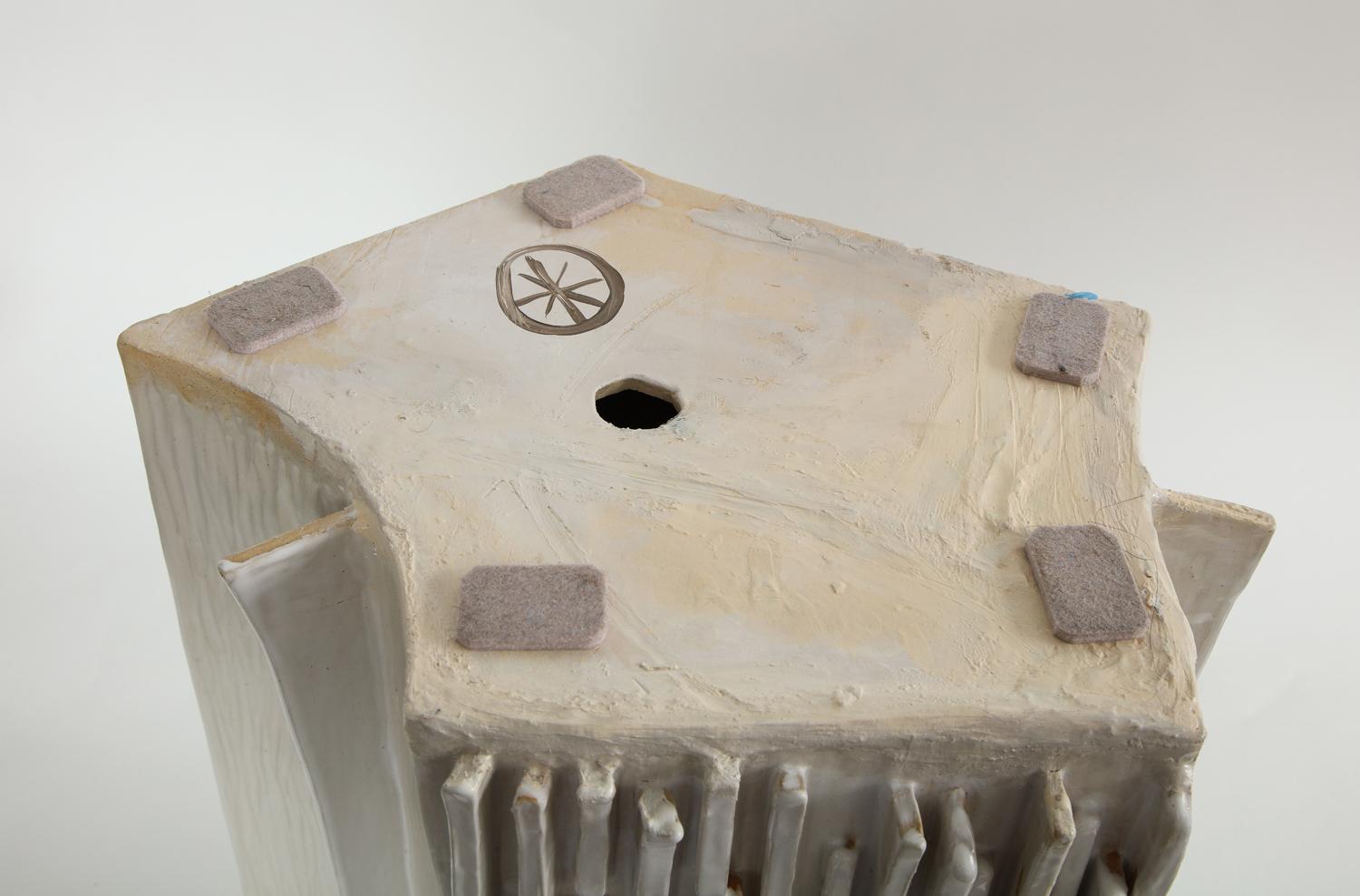 Moderno White Vessel in Glazed Ceramic by Trish DeMasi 2