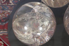 Moderrn Round Lucite and Lacquer Coffee Table