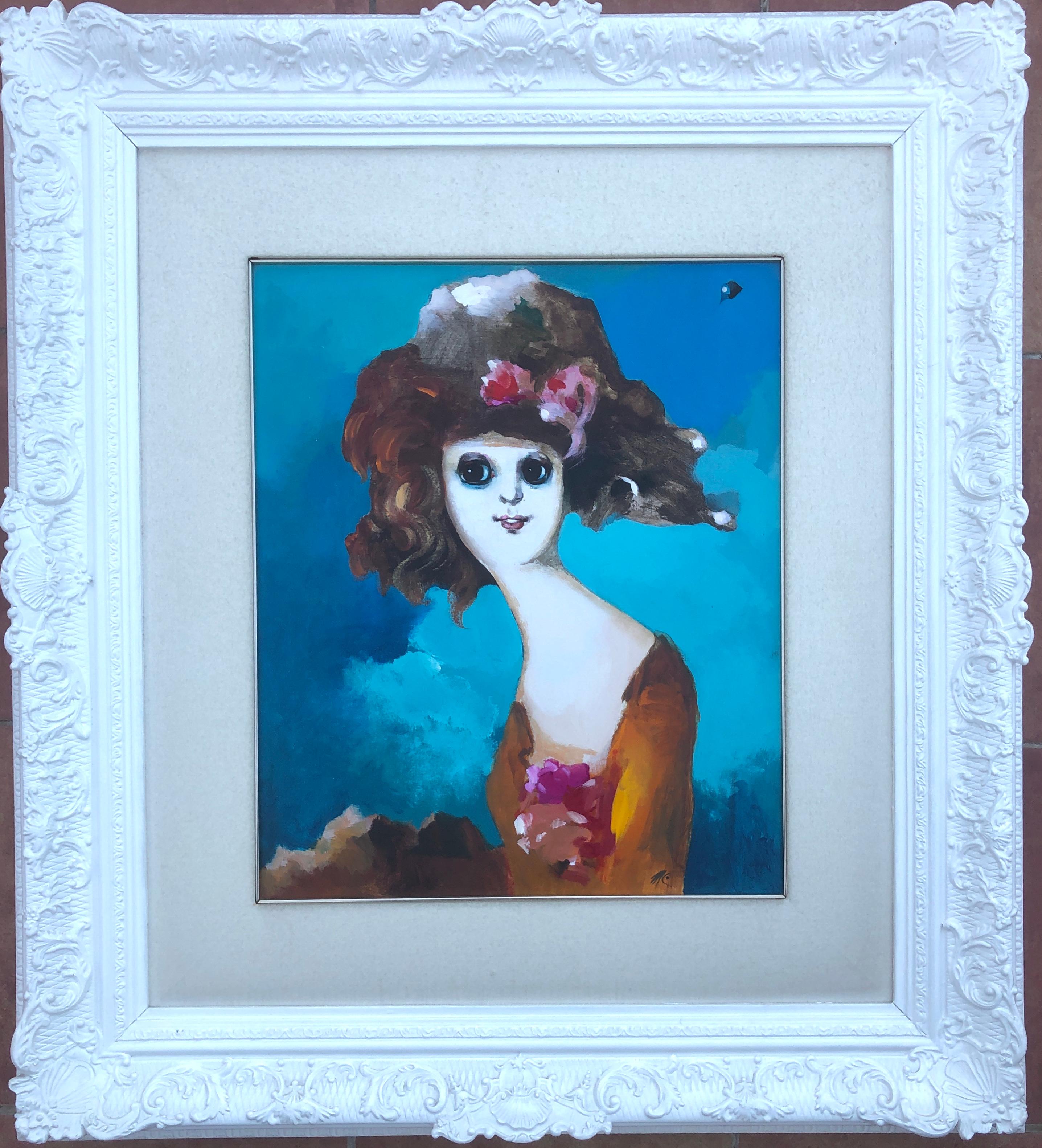 Mediterranea oil on canvas painting woman portrait - Painting by Modest Cuixart i Tàpies