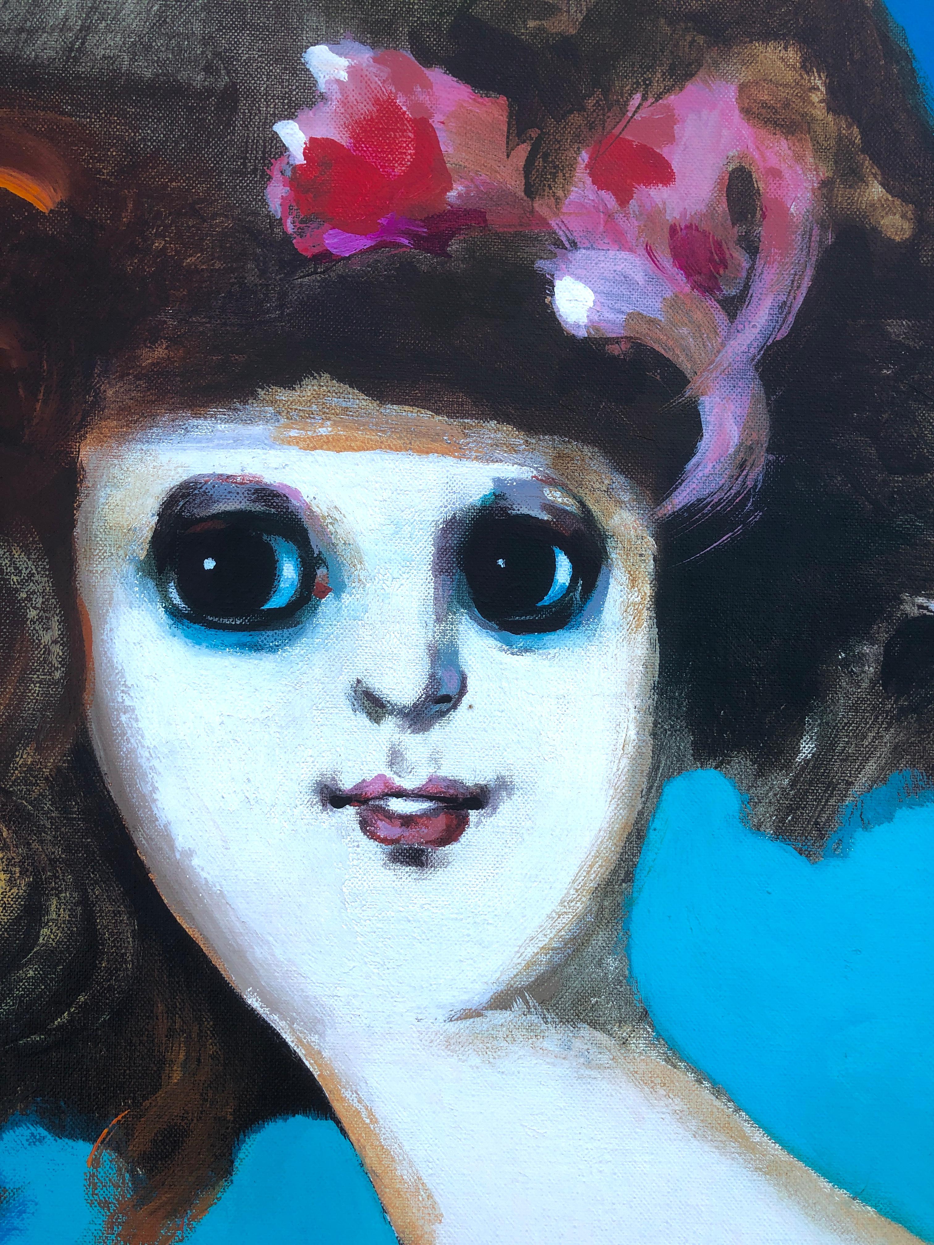 Mediterranea oil on canvas painting woman portrait - Contemporary Painting by Modest Cuixart i Tàpies