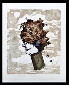 MODEST CUIXART pittura su cartone a tecnica mista