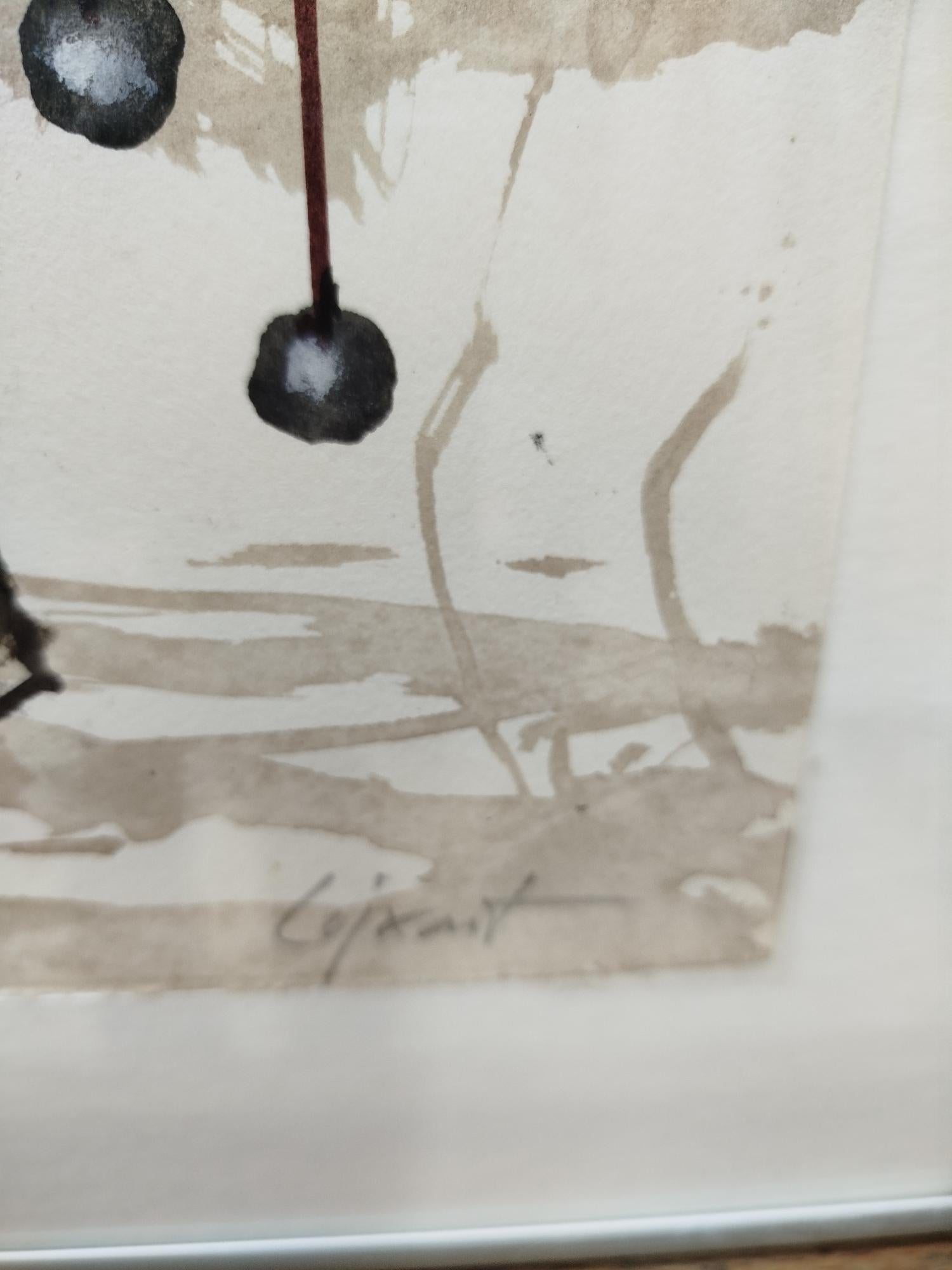 pittura su cartone a tecnica mista
CUIXART I TÀPIES, Modest (Barcellona, 1925 - Palafrugell, Girona, 2007). 
Inizialmente studiò medicina, ma abbandonò presto gli studi per dedicarsi alla pittura ed entrò nella Libera Accademia di Pittura di