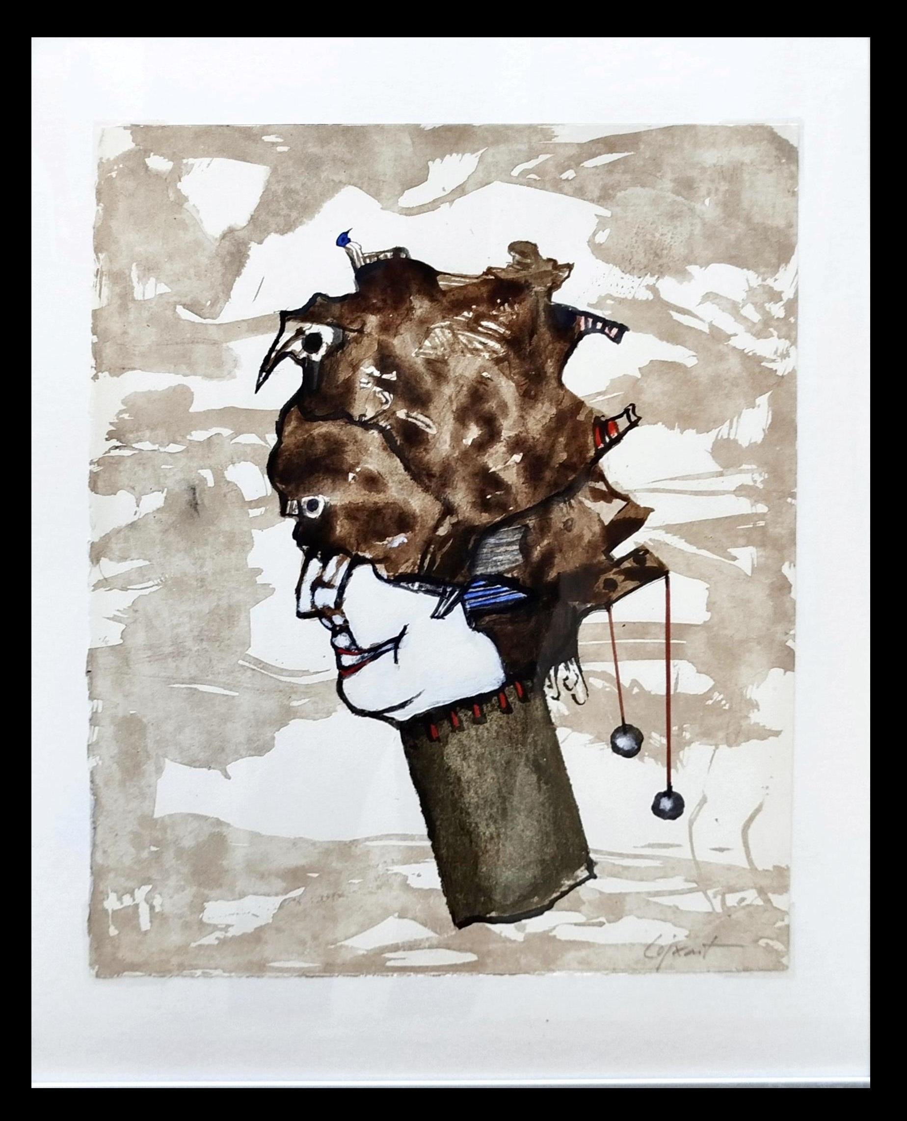 Still-Life Painting Modest Cuixart i Tàpies - Peinture sur carton en techniques mixtes de Modest Cuixart, style moderne, encadrée, années 1980