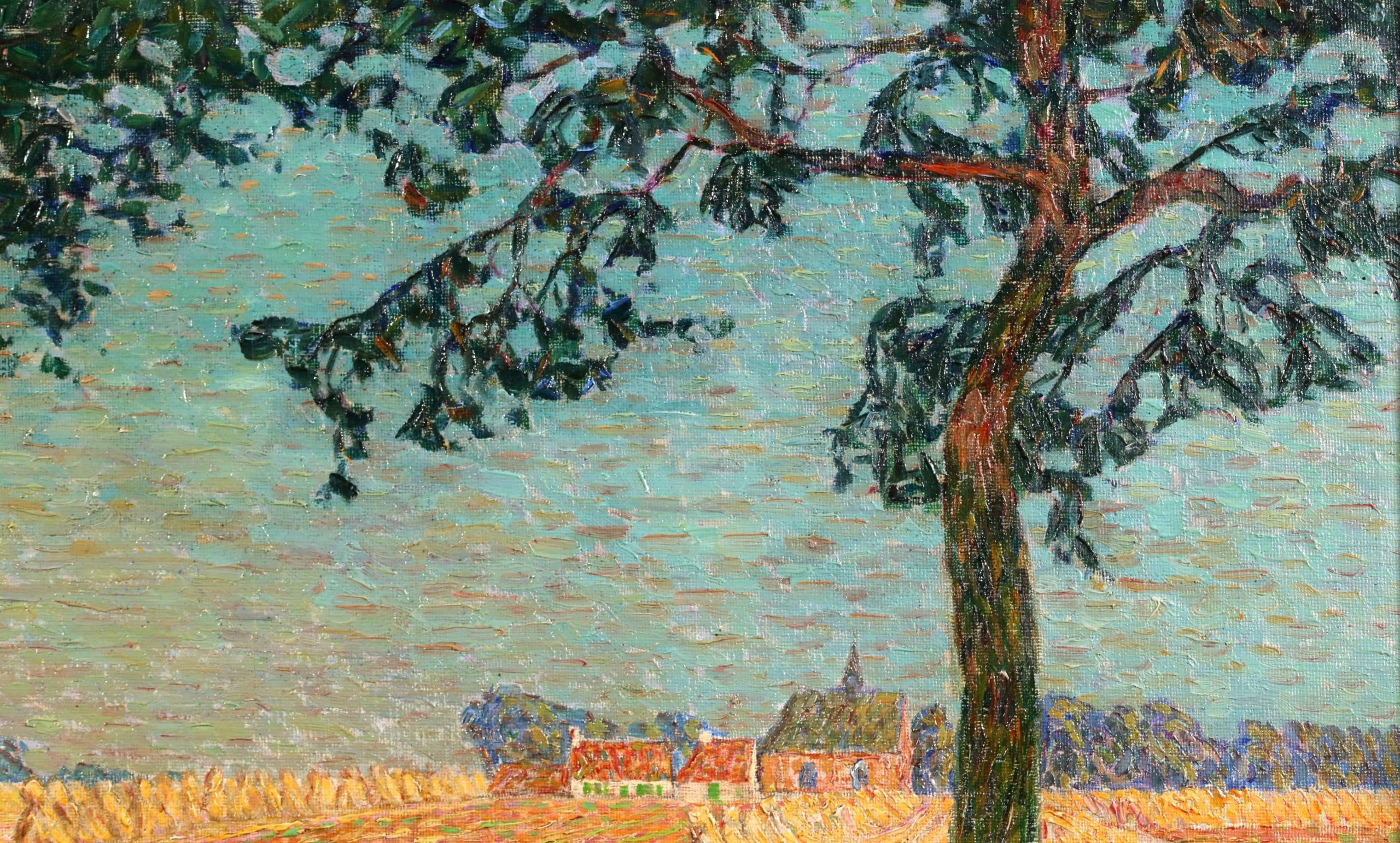 Le temps des récoltes - Figures post-impressionnistes dans un paysage à l'huile par Modest Huys en vente 7