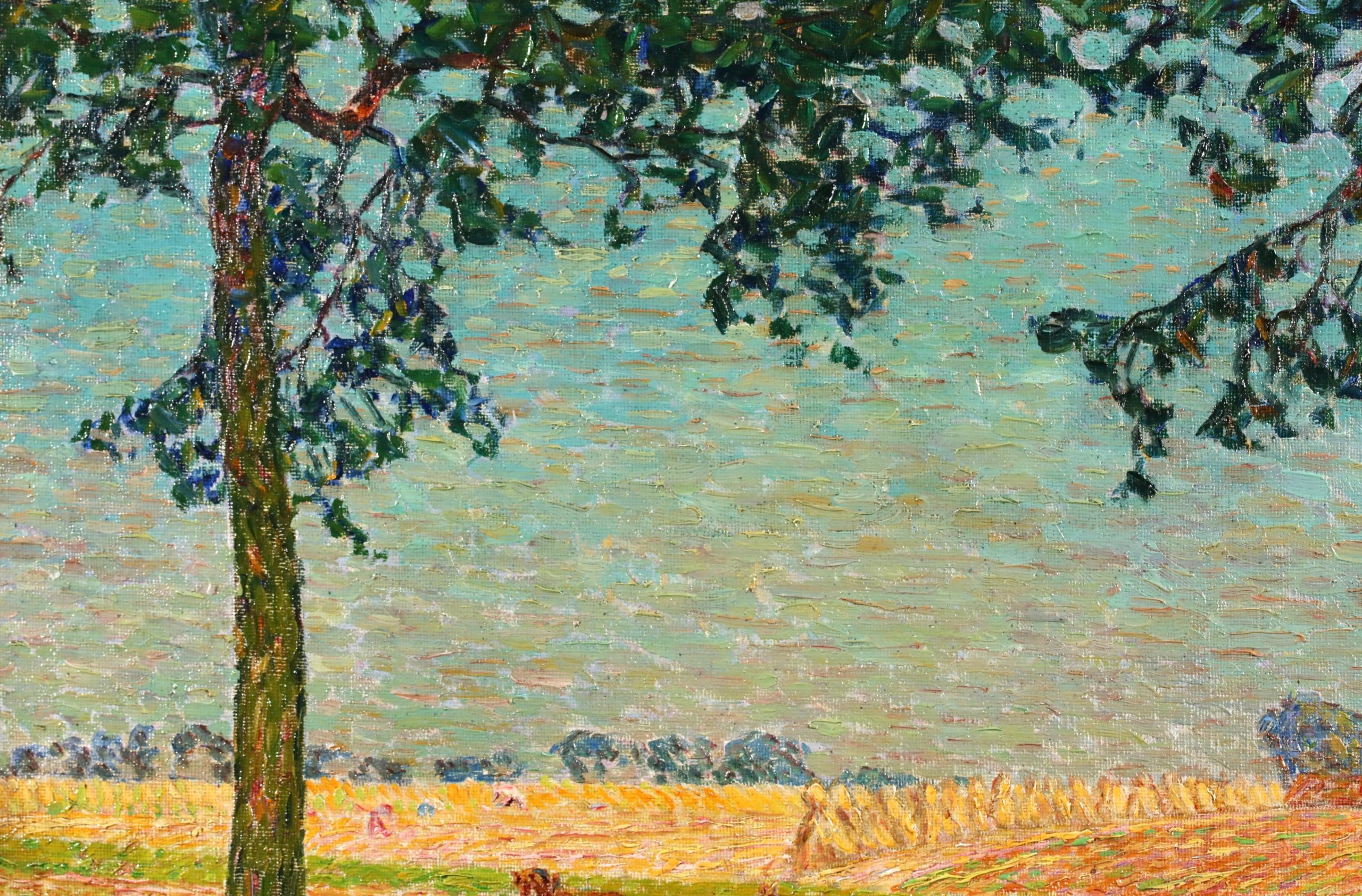 Le temps des récoltes - Figures post-impressionnistes dans un paysage à l'huile par Modest Huys en vente 8