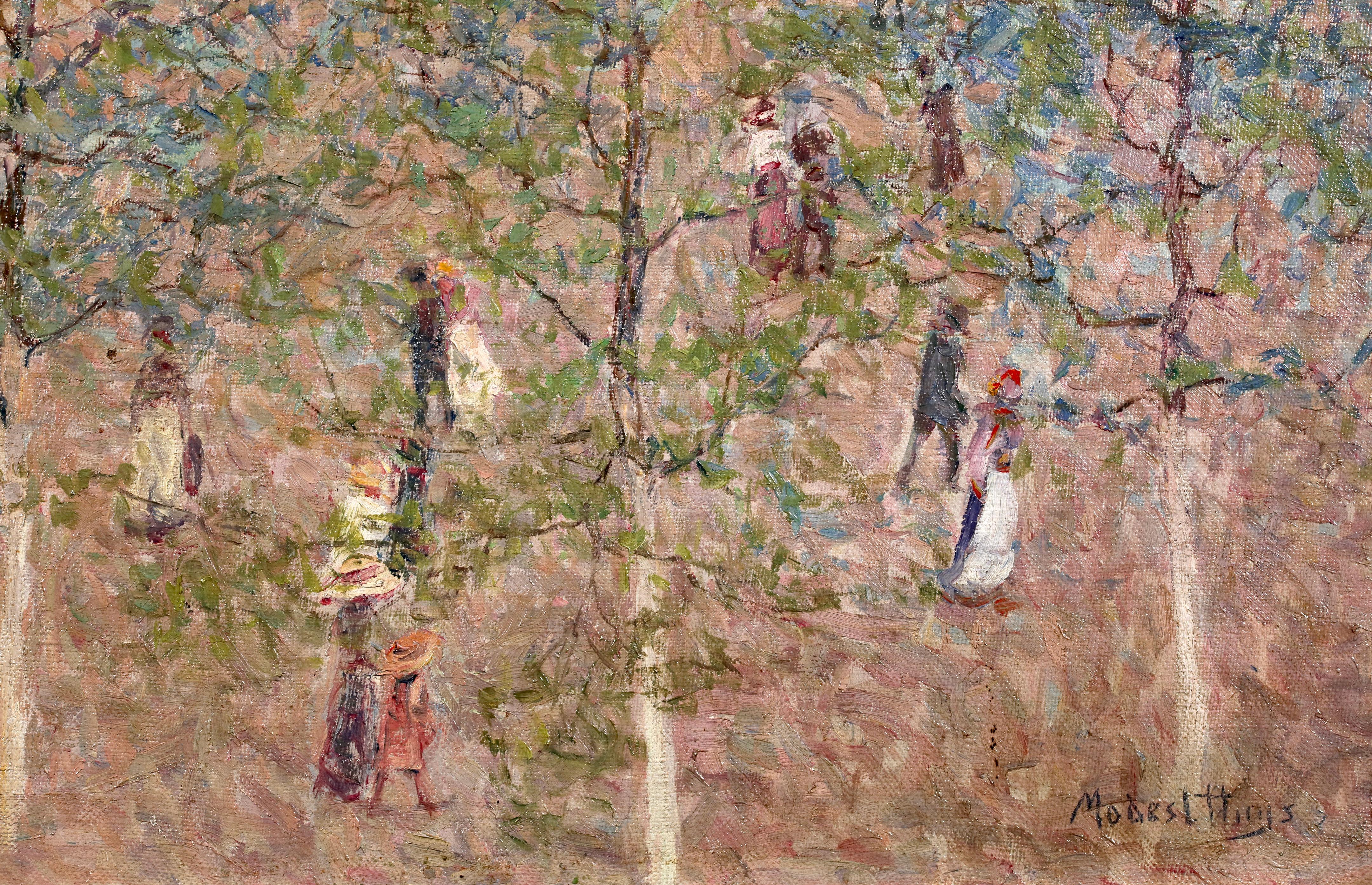 La Grande Parc a Oudenaarde – Postimpressionistische Landschaft, Öl von Modest Huys im Angebot 9