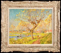 Radiant Autumn -Wakken - Post Impressionist Oil, Cows in Landscape - Modest Huys
