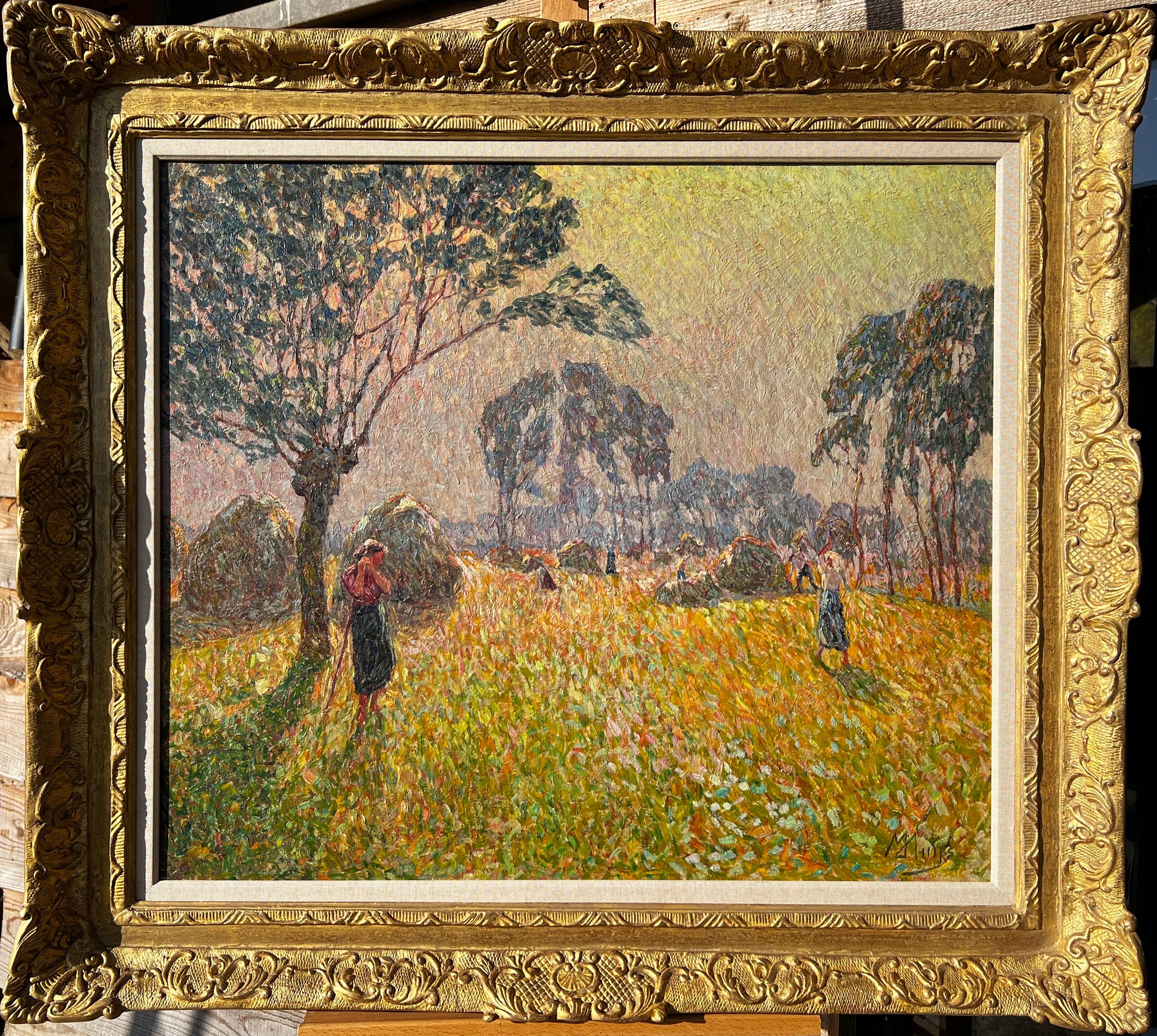 The Harvest - Brown Landscape Painting by Modest Huys