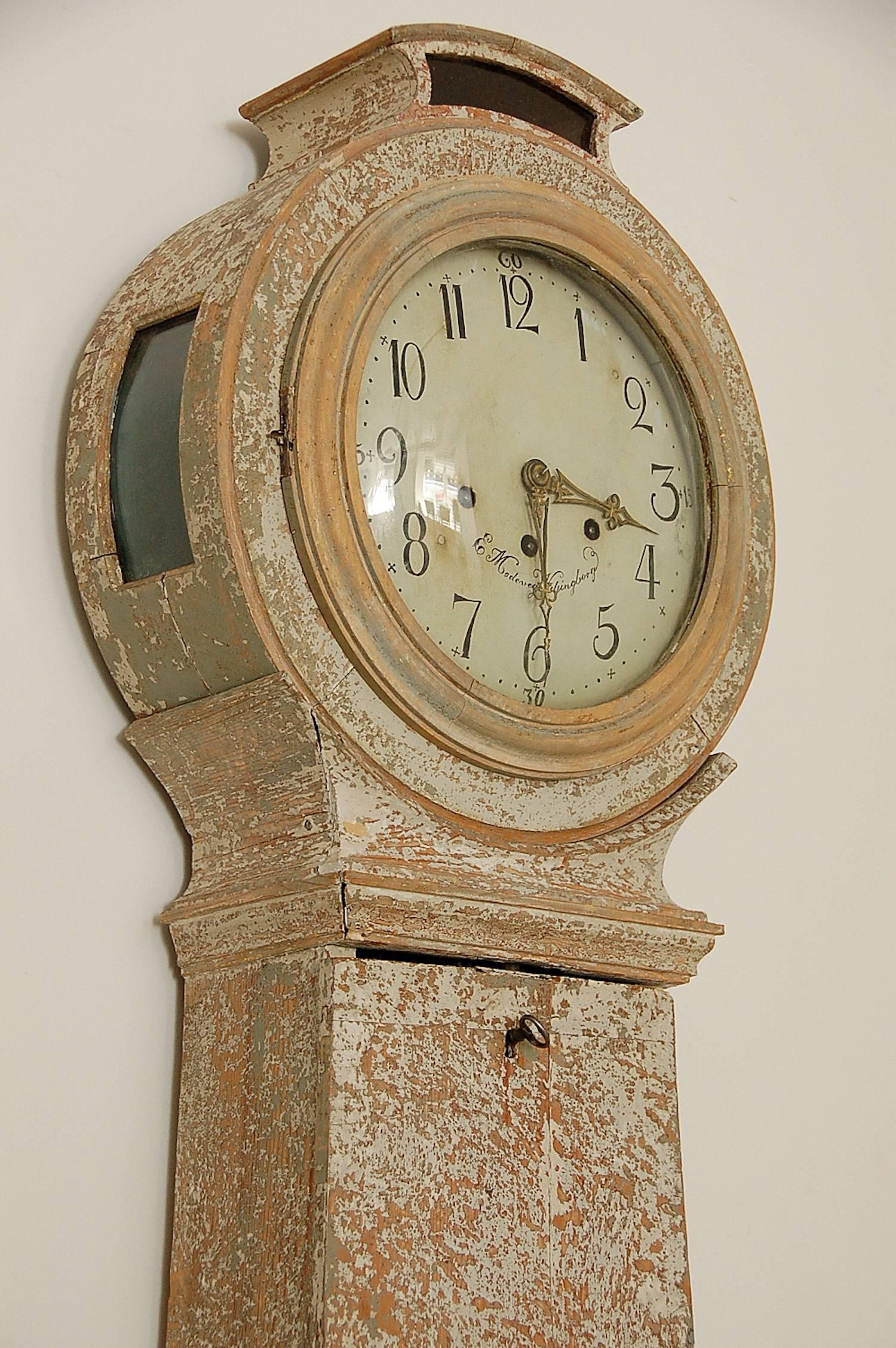 Swedish Modevege, Early 18th Century Gustavian Clock, Origin, Helsingborg, Sweden