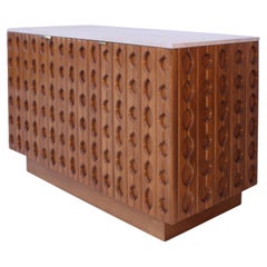 Modification of Measures - Italian Sideboard Made of Solid Wood and Travertine