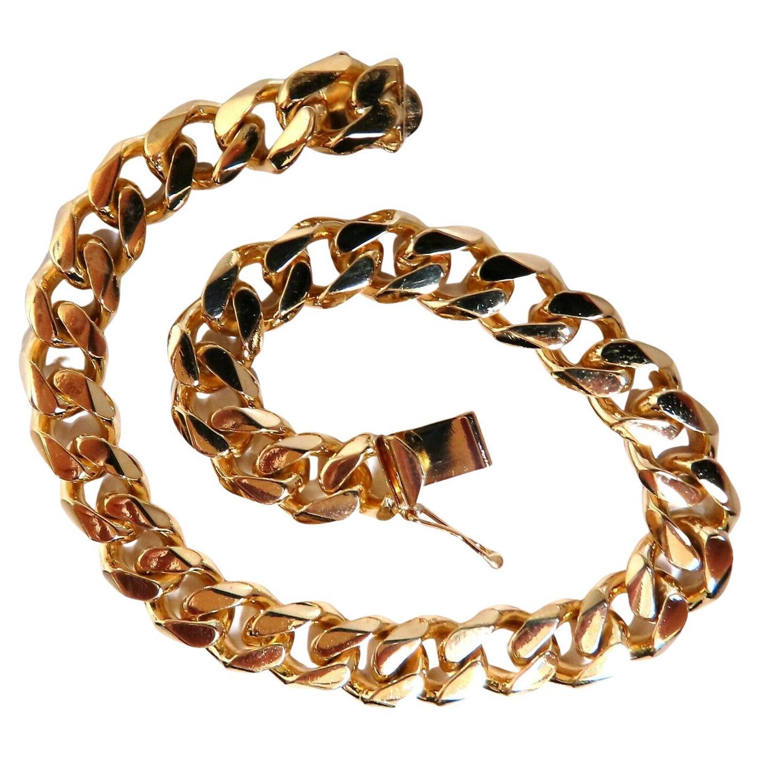 Modified Paper Clip Link Bracelet 14kt 15.6 Grams For Sale at 1stDibs