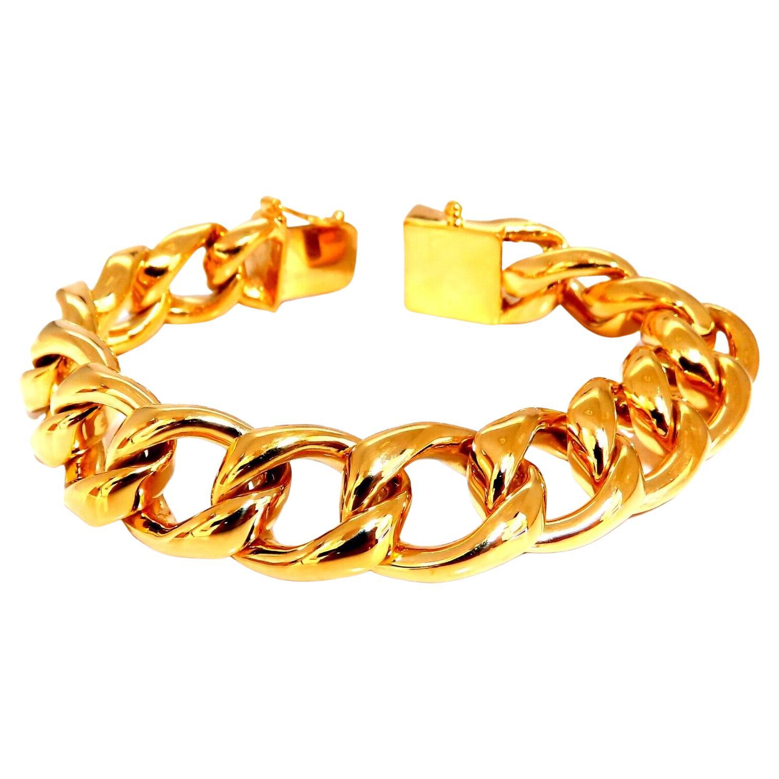 Modified Cuban Link Bracelet 14kt 63 Grams For Sale