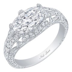 Neil Lane Couture Modified Marquise Brilliant-Cut Diamond, Platinum Ring